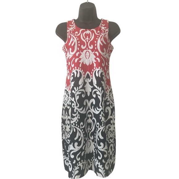 Like New! Charter Club Red and Black Patterned Sleeveless Dress sz XS - Picture 1 of 10